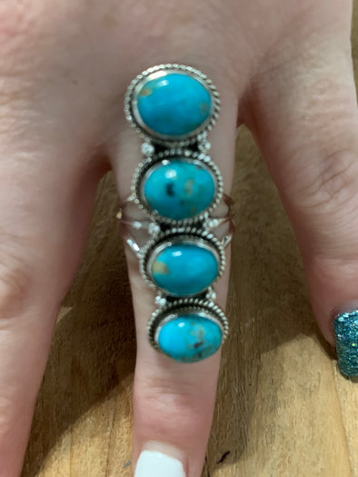 Chainey, Turquoise Bar Ring