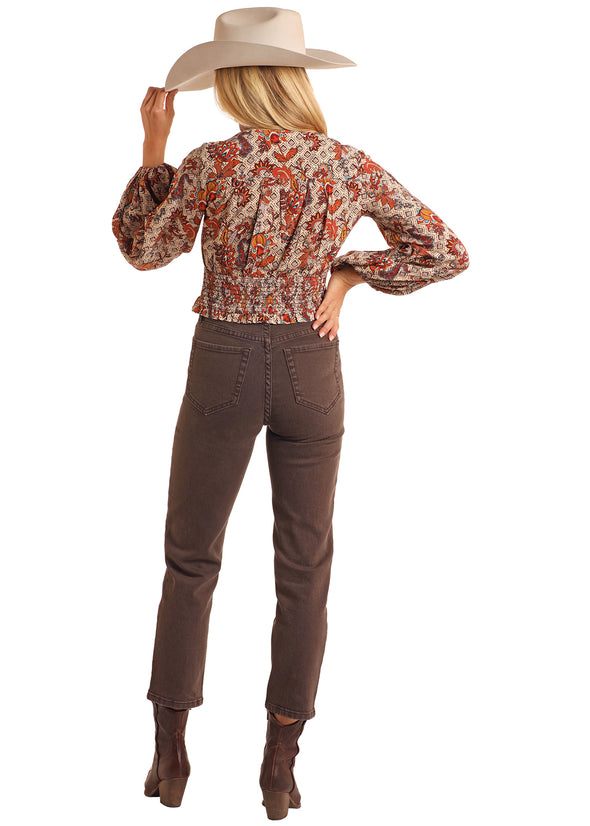Rock N Roll Knotted Floral Blouse