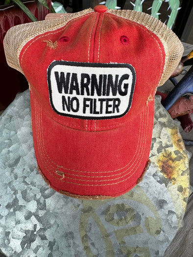 Warning No Filter Hat