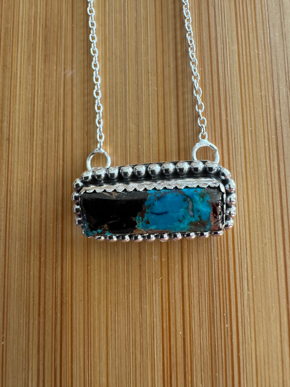 White Buffalo and Turquoise Necklace