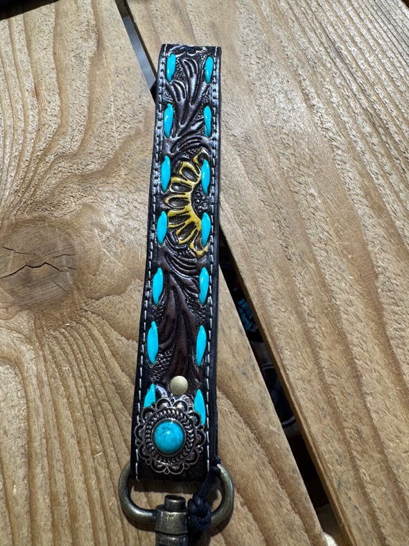 Myra Leather Wristlet Key Chain