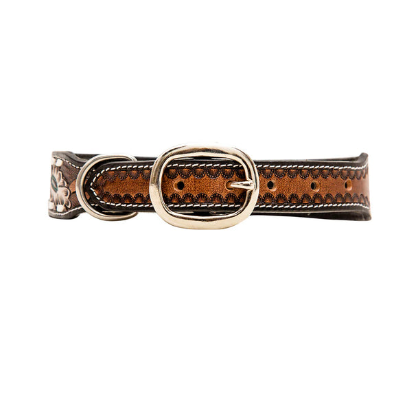Myra Hotshots Hand Tooled Dog Collar