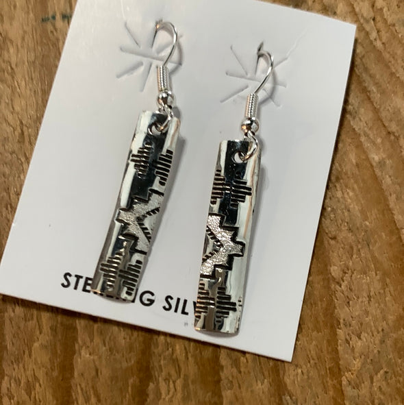 Etched Sterling Earrings