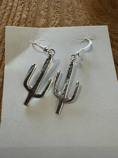 Sterling Dangle Cactus Earring