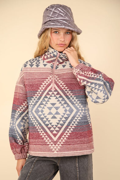 Aztec Quarter Zip Jacket