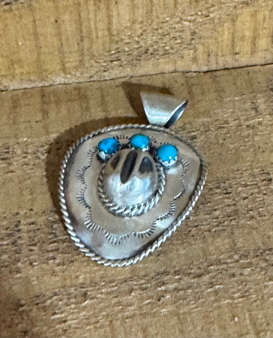 Bobby Platero Cowboy Hat Pendant