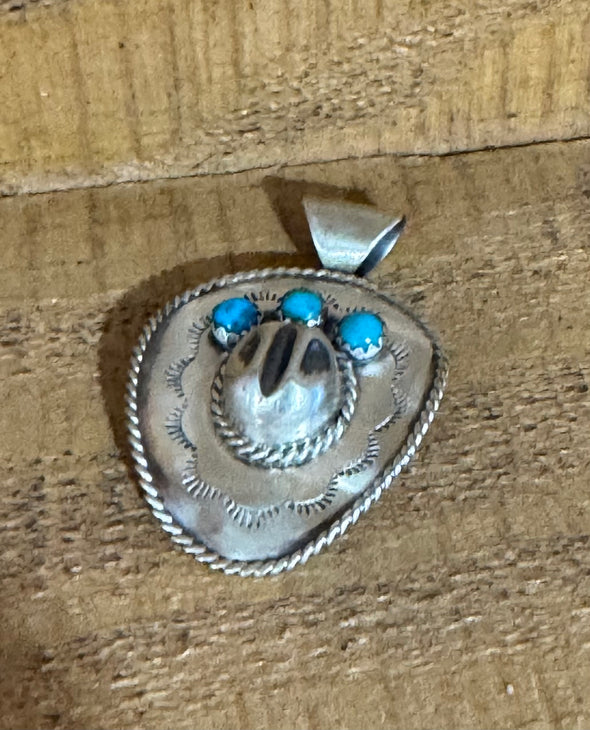 Bobby Platero Cowboy Hat Pendant
