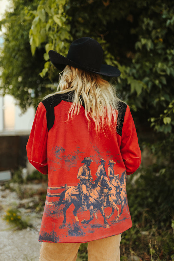 Vintage Horse Printed Blazer