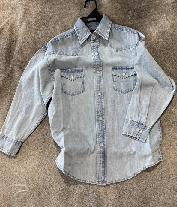 Rock N Roll Boy's Denim Pearl Snap
