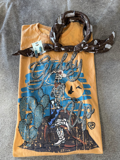Rock N Roll Overside Graphic Giddy Up T-Shirt
