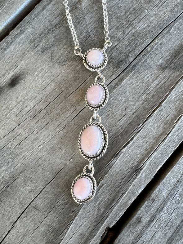 4 Stone Pink Conch Native Made Necklace