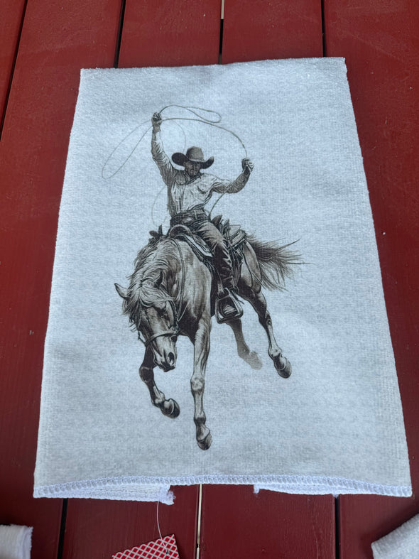 Bucking Bronc Cup Towel