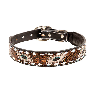 Myra Hotshots Hand Tooled Dog Collar