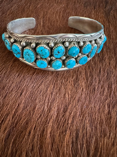 Anita Whitegoat Kingman Turquoise Cuff