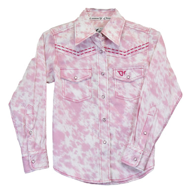 Cowboy Hardware Cowhide Print L/S  Shirt Pink