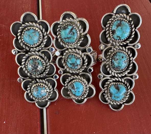 Christina Yazzie 3 Stone Kingman Ring