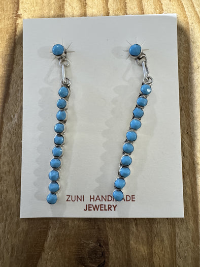 Zuni Handmade Kingman Long Bar Earrings
