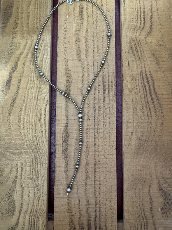 Sterling Pearl Lariat Necklace