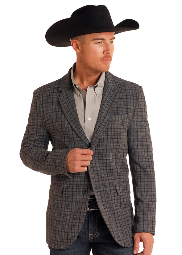 Rock N Roll Grey Plaid Blazer