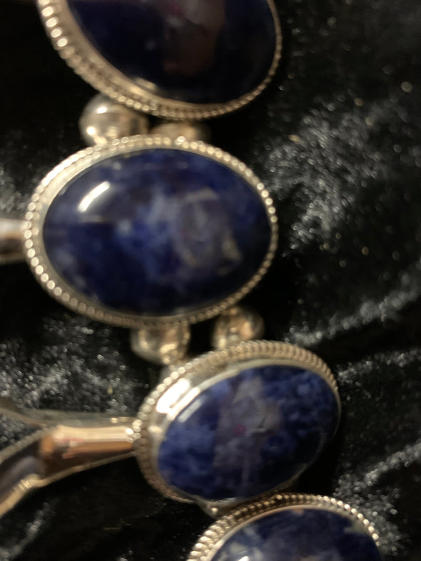 Lapis and Sterling Blossom Necklace