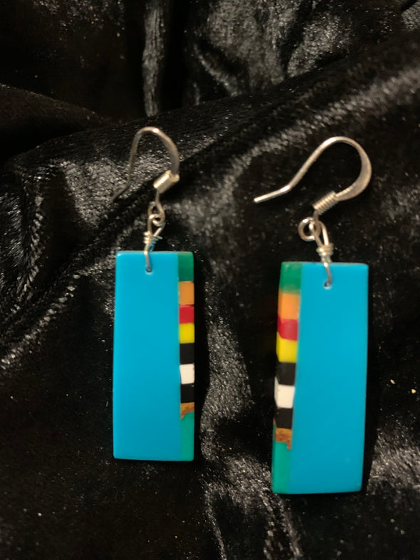 Inlayed  Turquoise Earrings