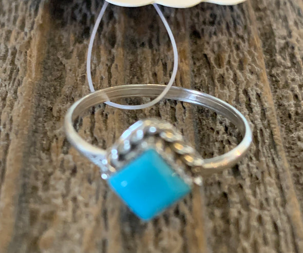 Simple Square Turquoise Ring