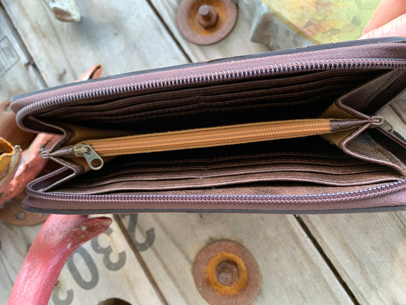 Diboll Tooled Zipper Wallet