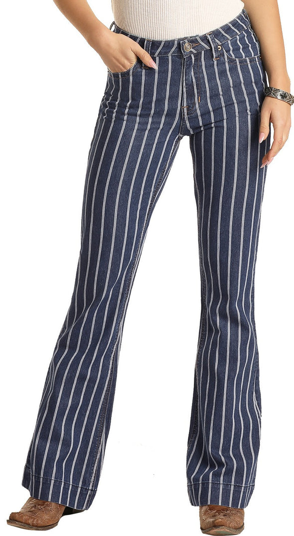 Striped Trouser Style Jeans