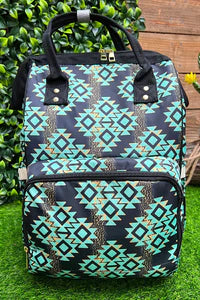 Turquoise Aztec Diaper Bag