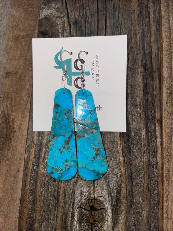 Turquoise Slab Earrings