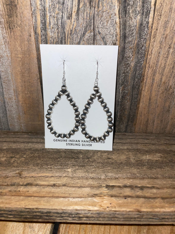 Navajo Pearl Tear Drop Earrings