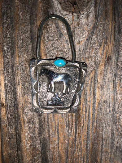 Silver Keychain with Horse