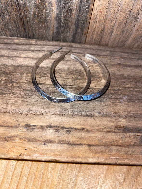 Sterling Silver Stud Style Hoops